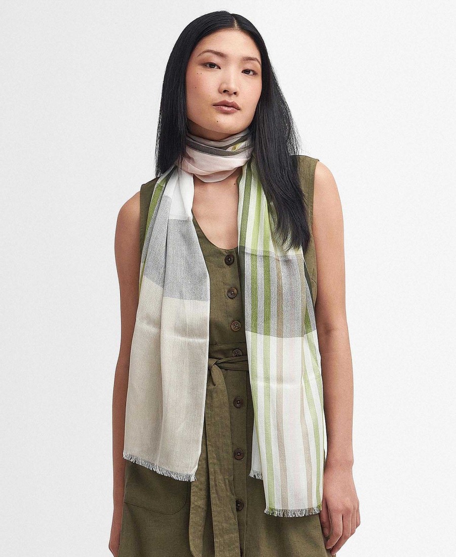 Accessories Barbour Scarves & Wraps | Kendra Check & Stripe Scarf