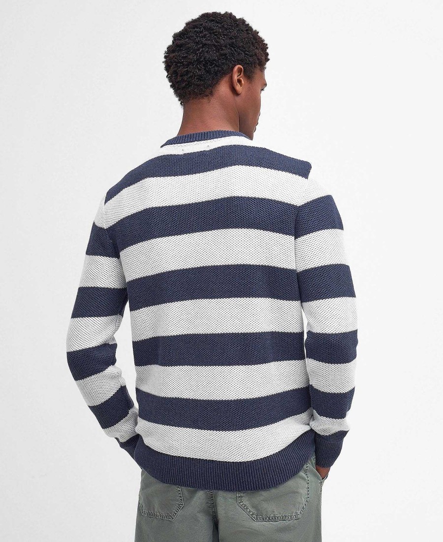 Men Barbour Jumpers | Craster Striped Crew Neck Jumper