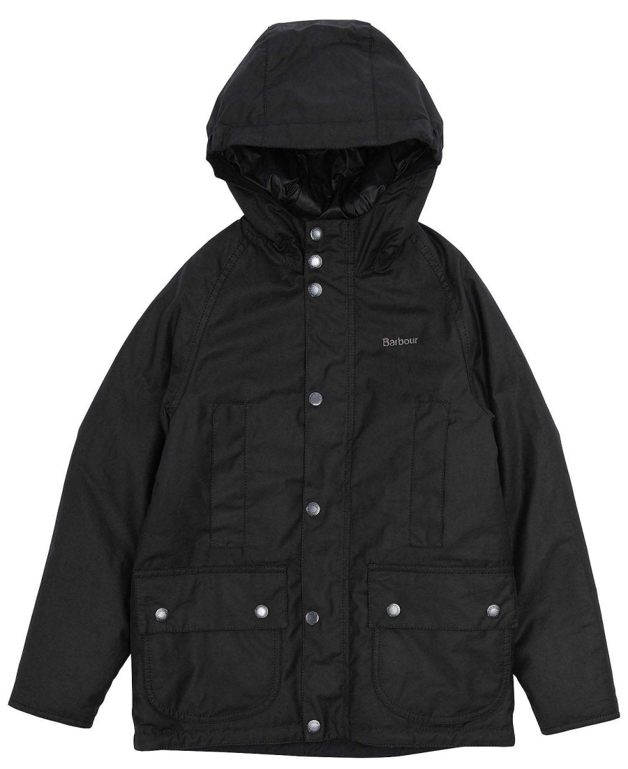 Kids Barbour Jackets | Boys Hooded Beaufort Wax Jacket