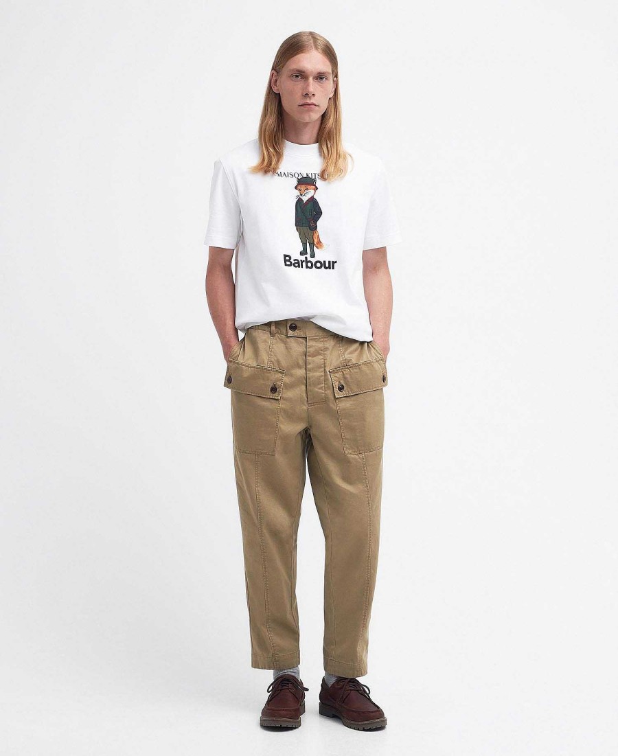 Men Barbour | Barbour X Maison Kitsune Cargo Trousers