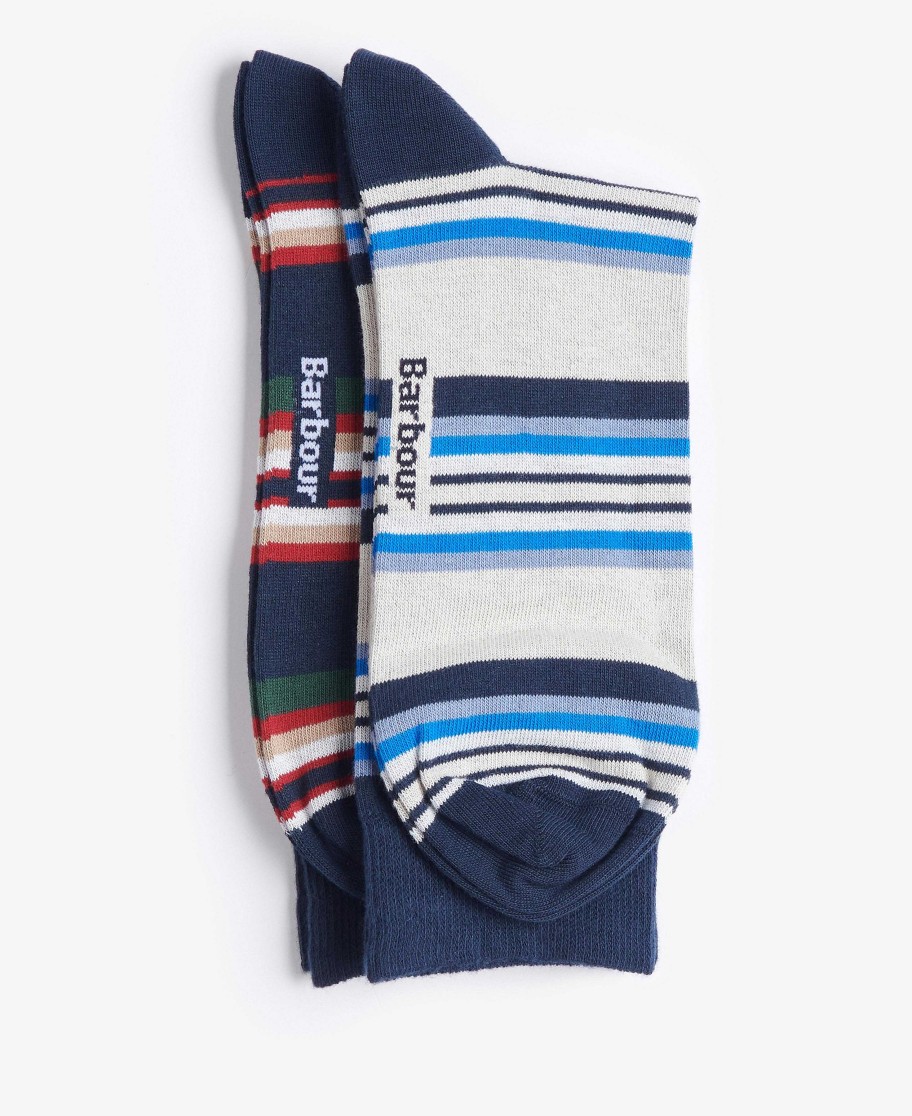 Accessories Barbour Socks | Summer Stripe 2 Pack Socks