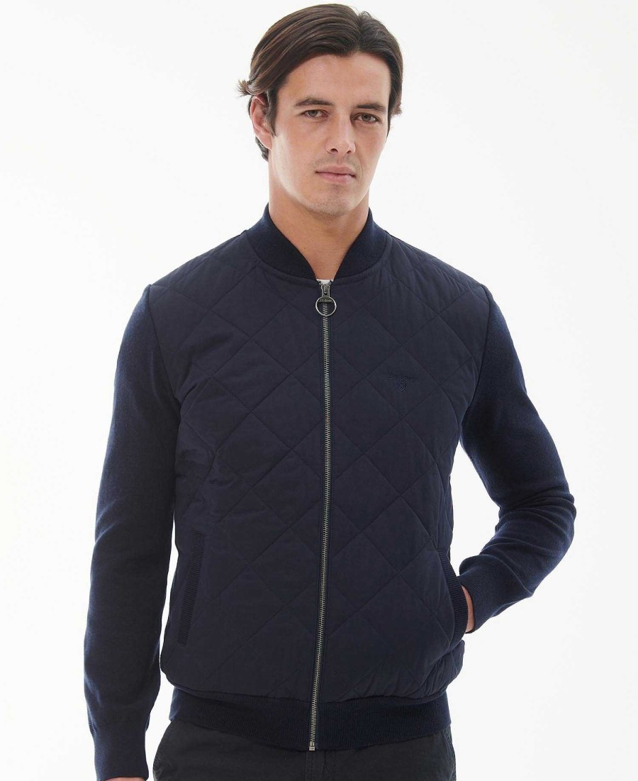 Men Barbour Jumpers | Essential Quilted Zip-Thru Jacket