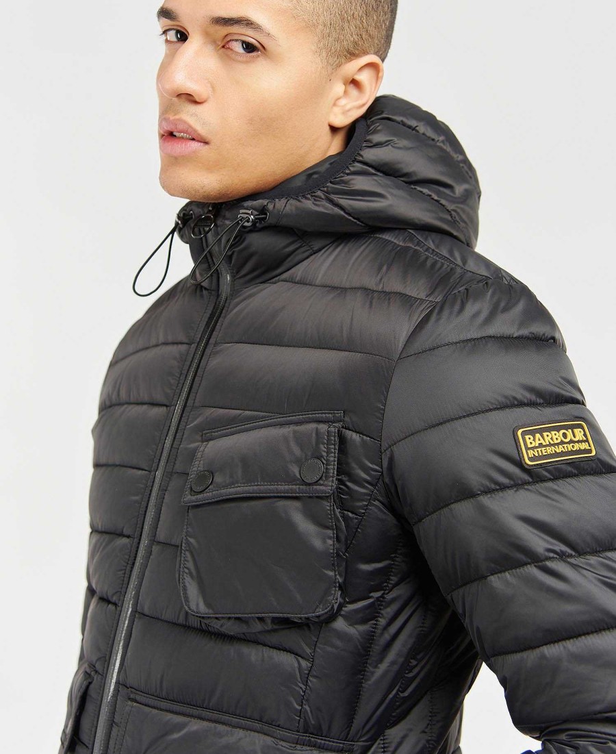 Men Barbour Quilted Jackets | Racer Ouston Hooded Quilted Jacket