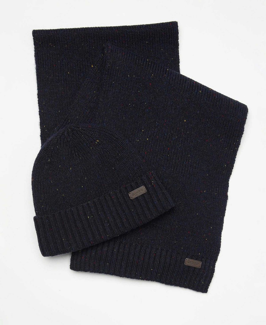 Accessories Barbour Scarves & Handkerchiefs | Carlton Fleck Beanie & Scarf Gift Set