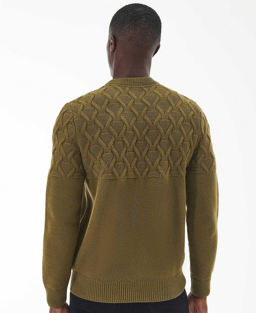 Men Barbour Jumpers | Cable Knit Crew Neck Jumper