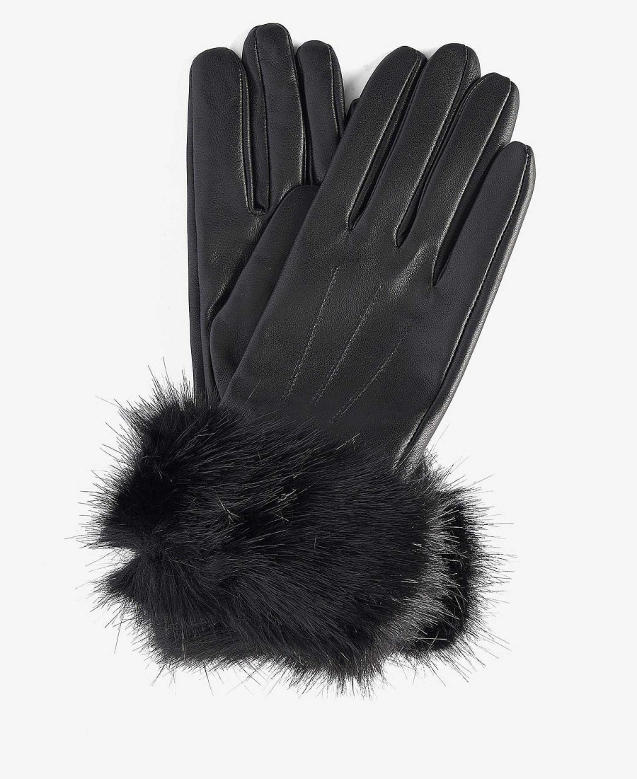 Accessories Barbour Hats & Gloves | Faux Fur Trimmed Leather Gloves