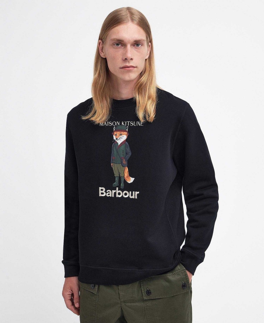 Women Barbour Hoodies & Sweatshirts | Barbour X Maison Kitsune Beaufort Fox Sweatshirt