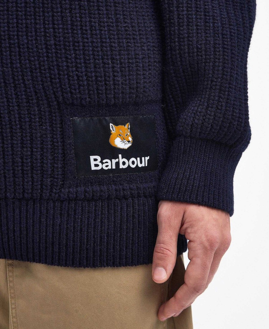 Men Barbour Jumpers | Barbour X Maison Kitsune Landscape Knitted Jumper