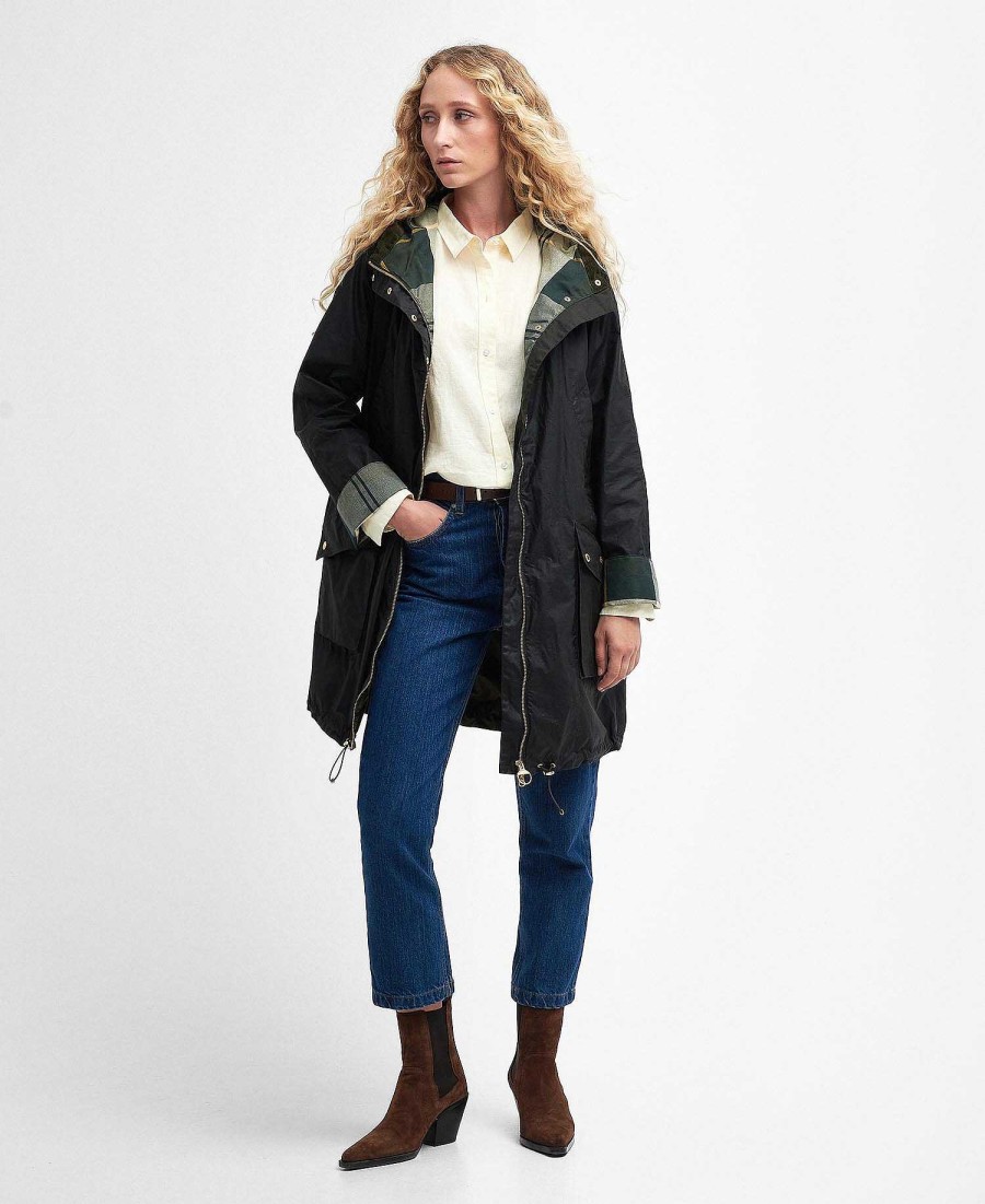 Women Barbour Waxed Jackets | Portmore Waxed Parka Jacket