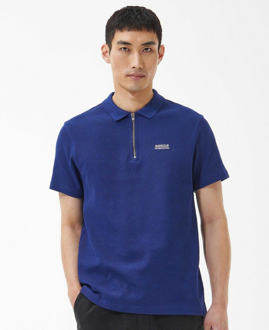 Men Barbour Polo Shirts | Gauge Zip Polo Shirt