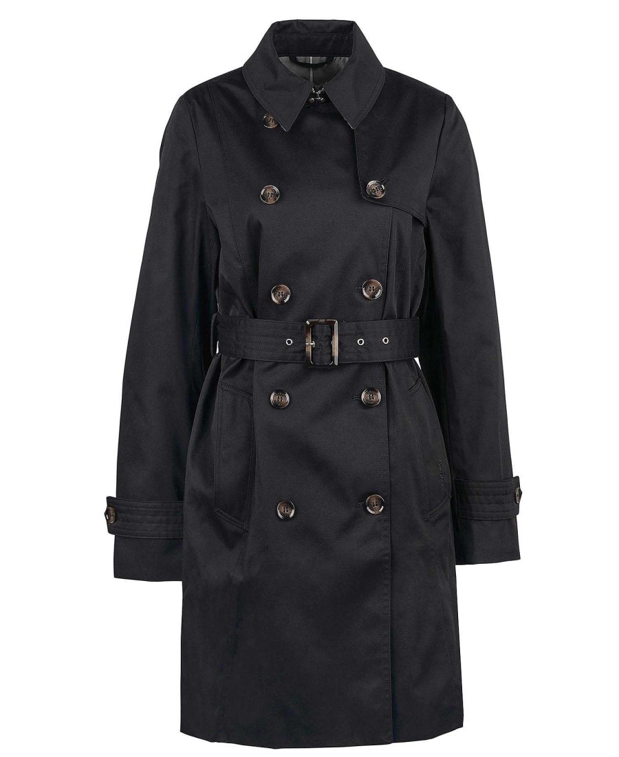 Women Barbour Waterproof Jackets | Short Greta Showerproof Trench Coat