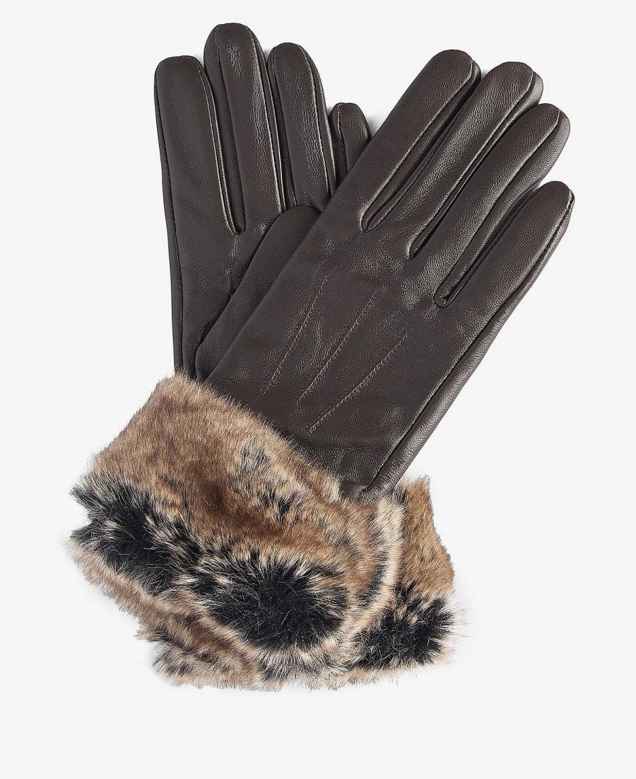 Accessories Barbour Hats & Gloves | Faux-Fur Trimmed Leather Gloves