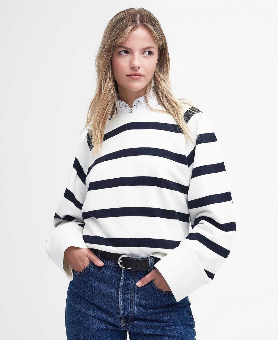 Women Barbour Hoodies & Sweatshirts | Longfield Striped Sweatshirt