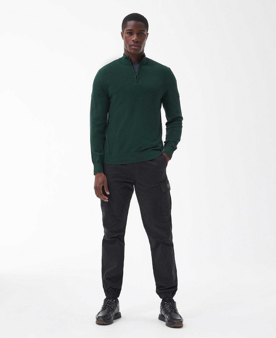 Men Barbour Jumpers | Cotton Half Zip Sweater