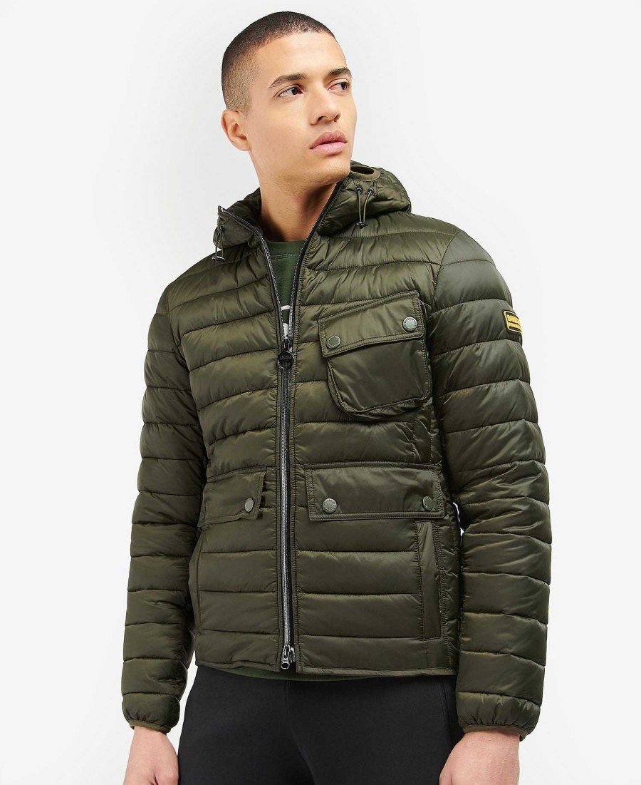 Men Barbour Quilted Jackets | Racer Ouston Hooded Quilted Jacket