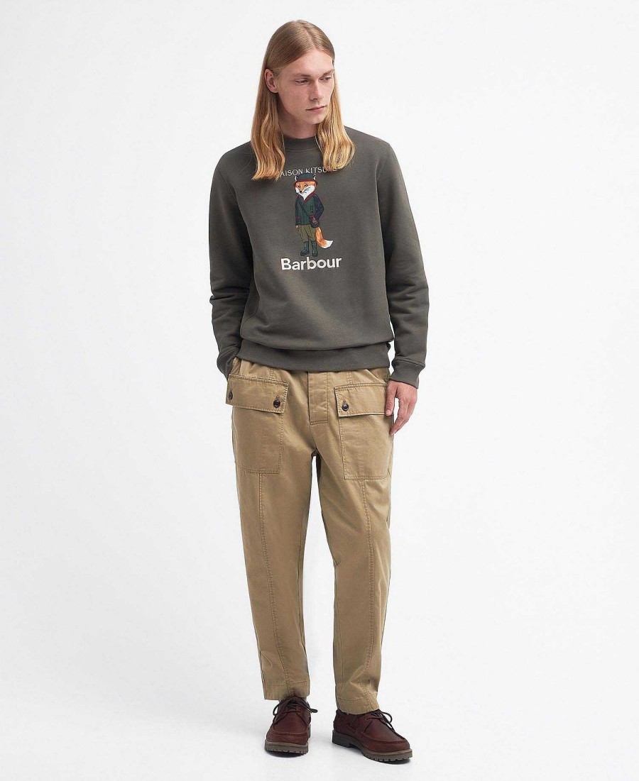 Women Barbour Hoodies & Sweatshirts | Barbour X Maison Kitsune Beaufort Fox Sweatshirt