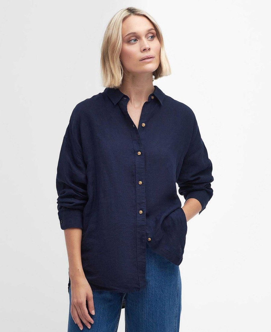 Women Barbour Shirts & Blouses | Hampton Relaxed Linen Shirt