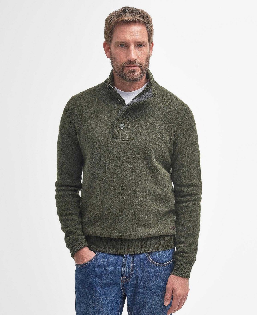 Men Barbour Jumpers | Essential Elbow Patch Sweatshirt