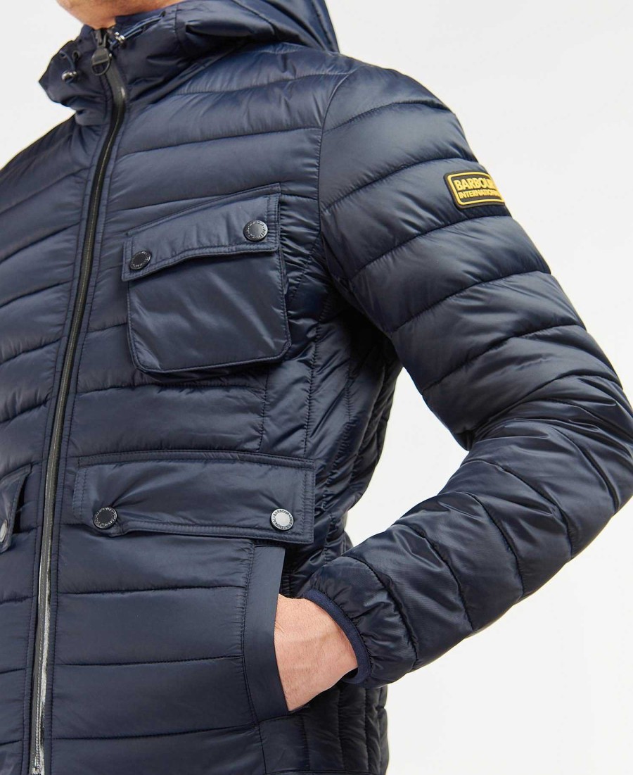 Men Barbour Quilted Jackets | Racer Ouston Hooded Quilted Jacket