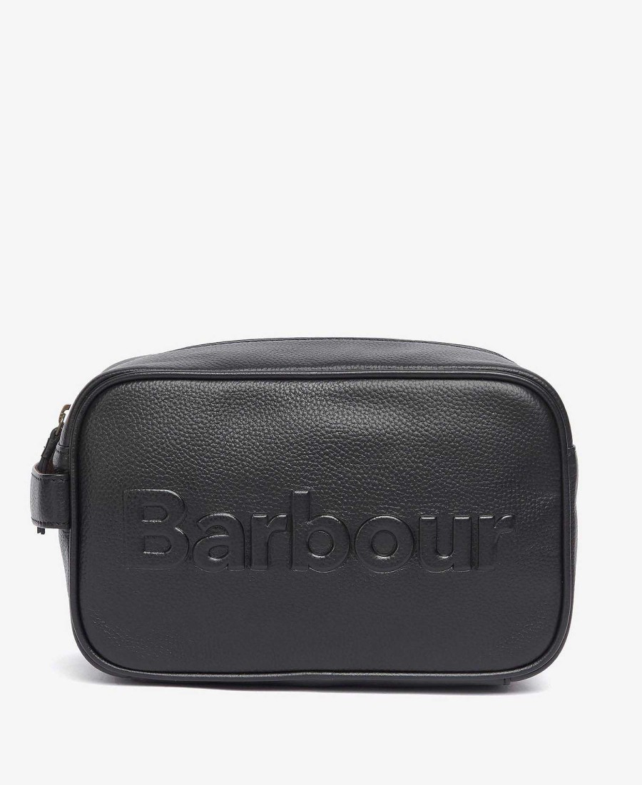 Accessories Barbour Bags & Luggage | Debossed Logo Leather Washbag