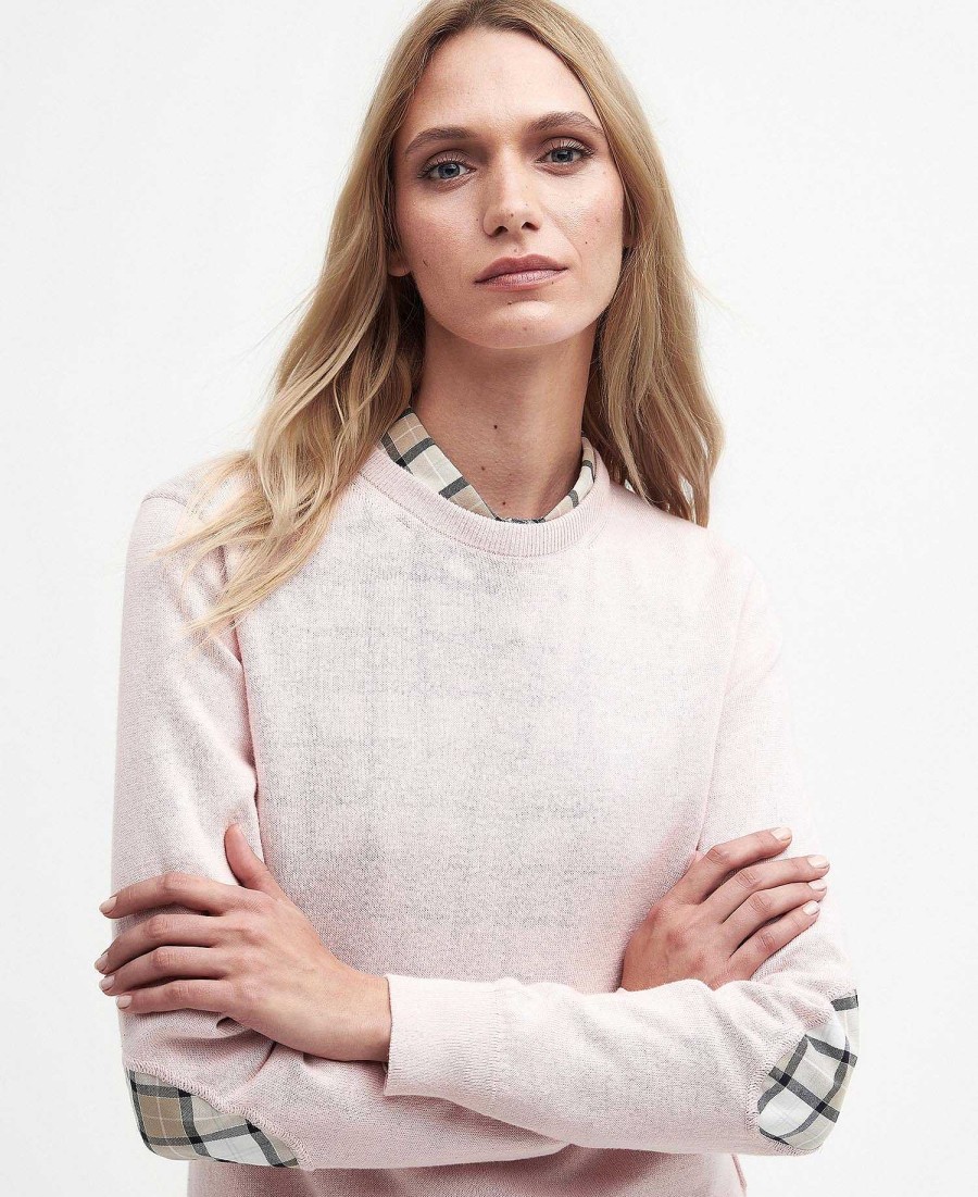 Women Barbour Jumpers | Lavender Crew Neck Jumper