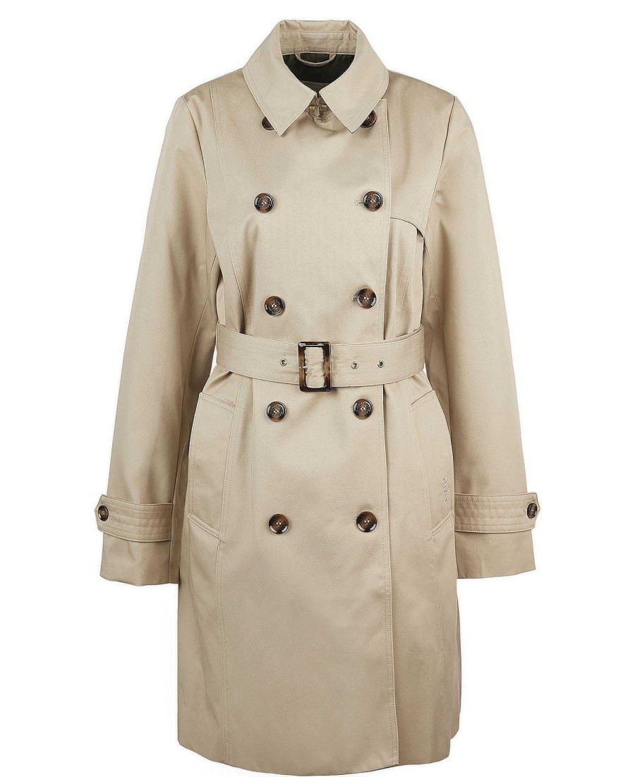 Women Barbour Trench Coats | Short Greta Showerproof Trench Coat