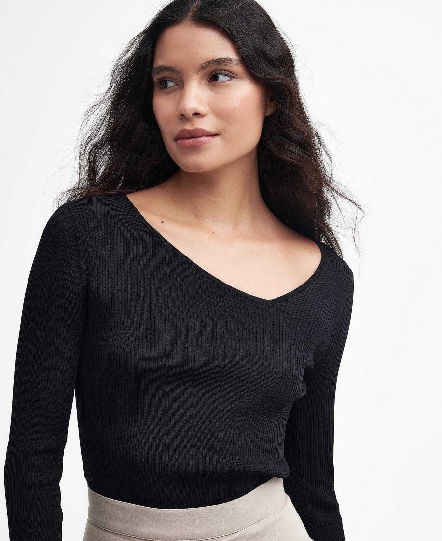 Women Barbour Jumpers | Piquet Rib-Knit Jumper