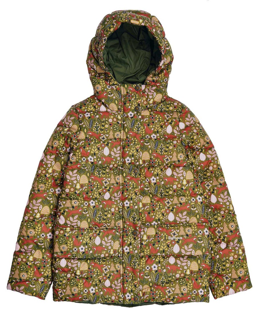 Kids Barbour Jackets | Girls' Bracken Printed Quilted Jacket