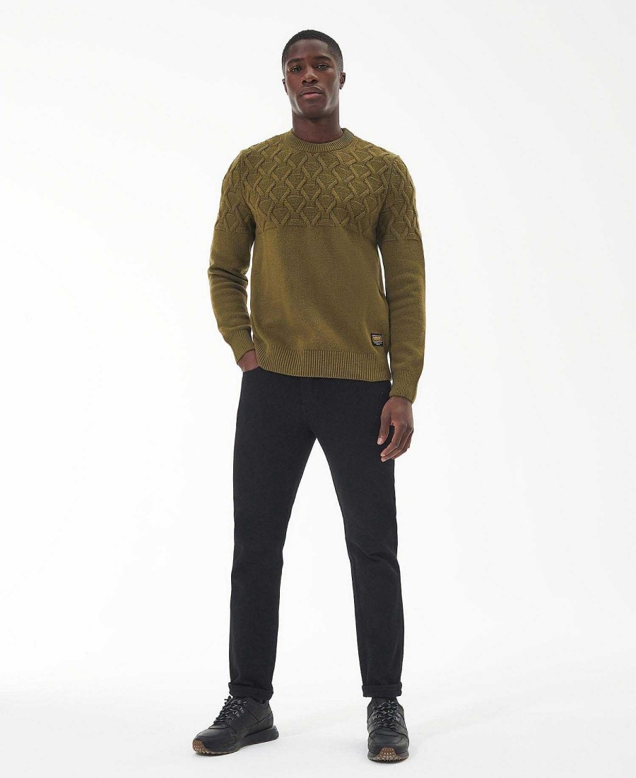 Men Barbour Jumpers | Cable Knit Crew Neck Jumper