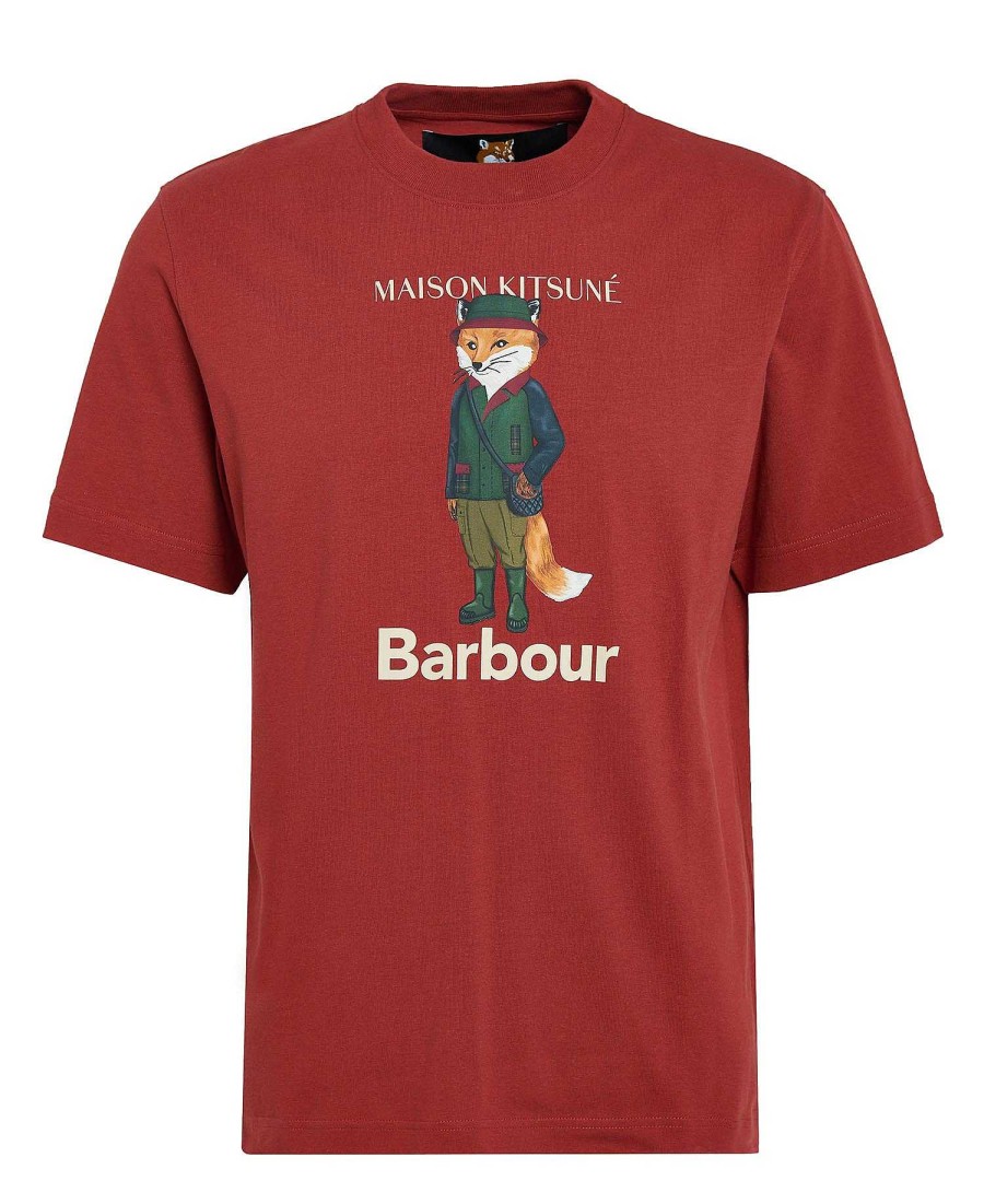 Men Barbour T-Shirts | Barbour X Maison Kitsune Beaufort Fox T-Shirt