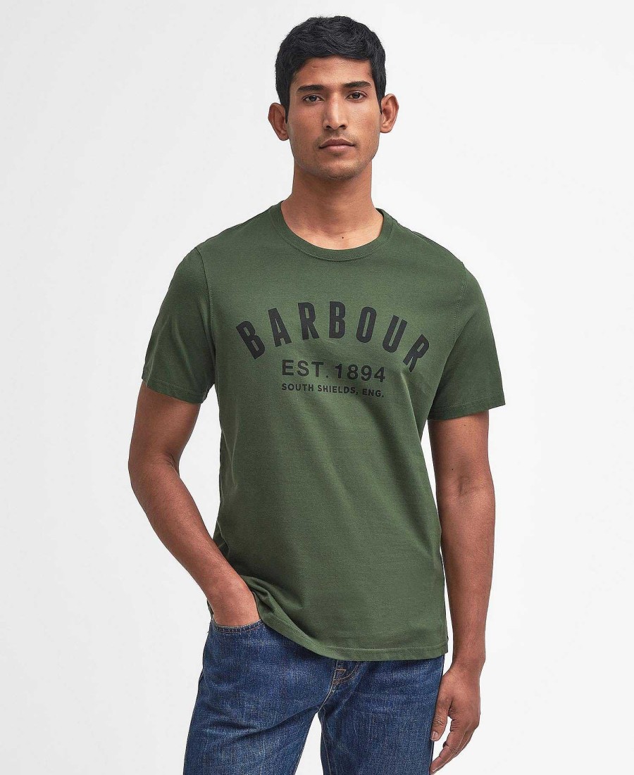 Men Barbour T-Shirts | Essential Ridge Logo T-Shirt