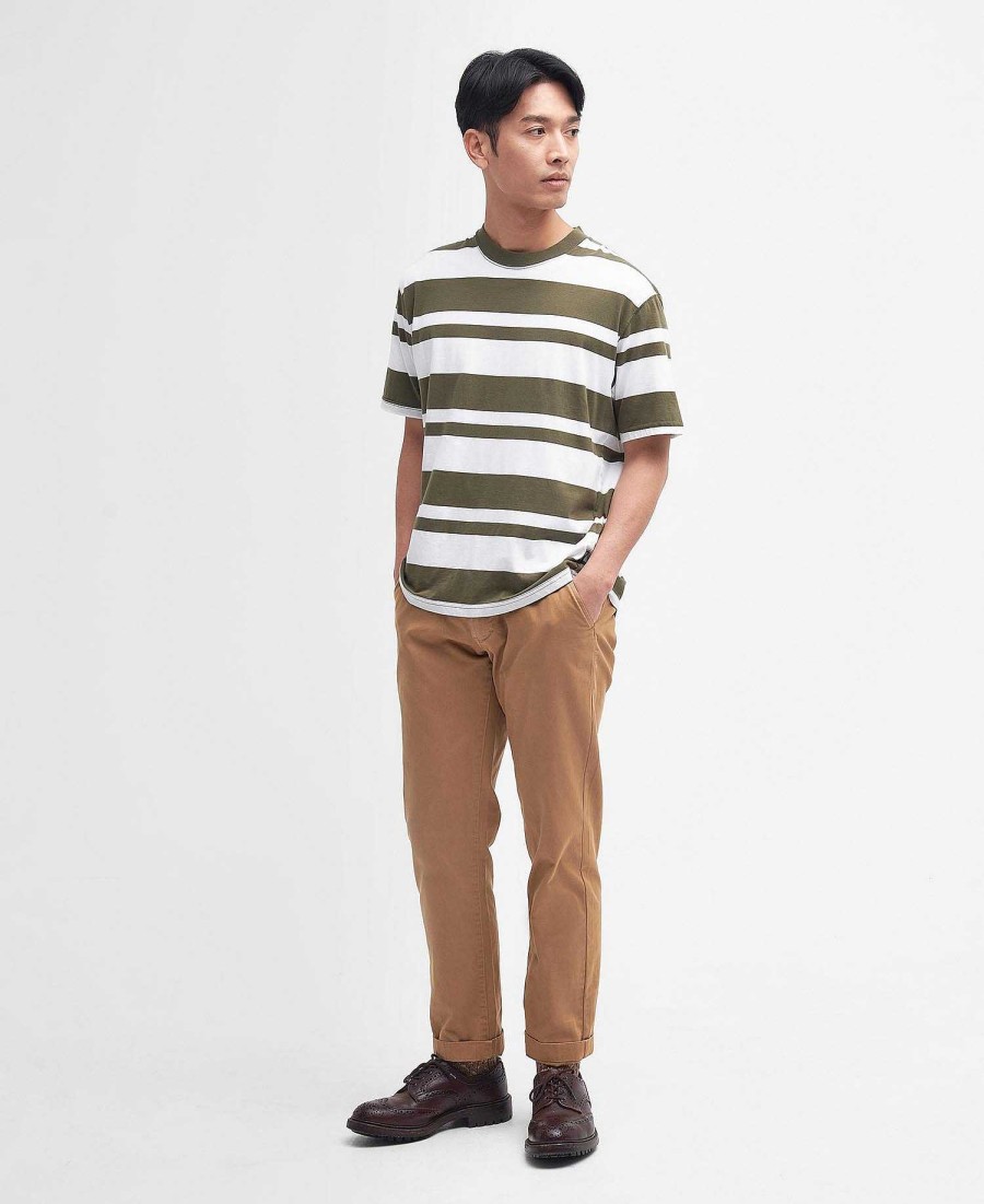 Men Barbour T-Shirts | Friars Oversized Striped T-Shirt