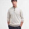 Men Barbour Jumpers | Cotton Half Zip Jumper