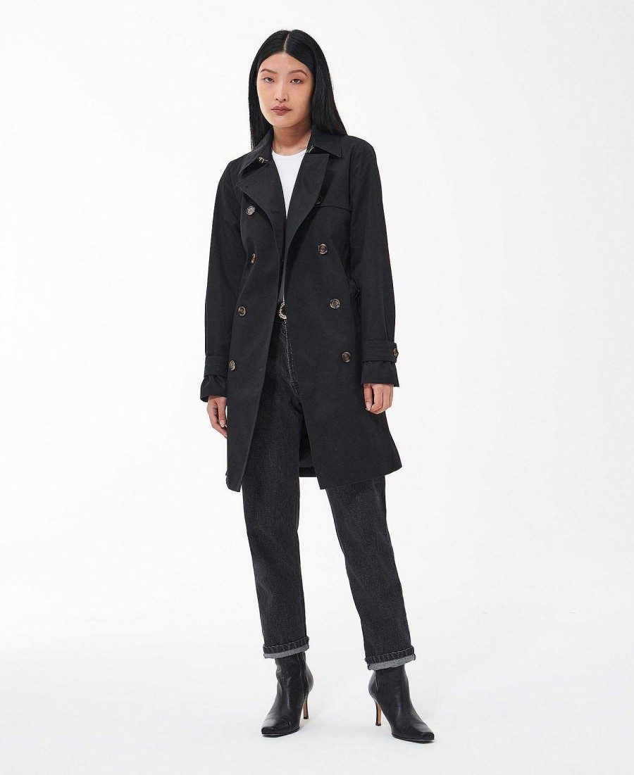 Women Barbour Trench Coats | Short Greta Showerproof Trench Coat