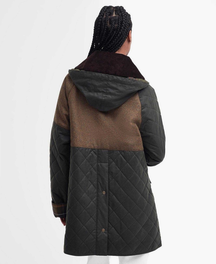 Women Barbour Waxed Jackets | Barbour X Ganni Short Burghley Quilted Wax Jacket