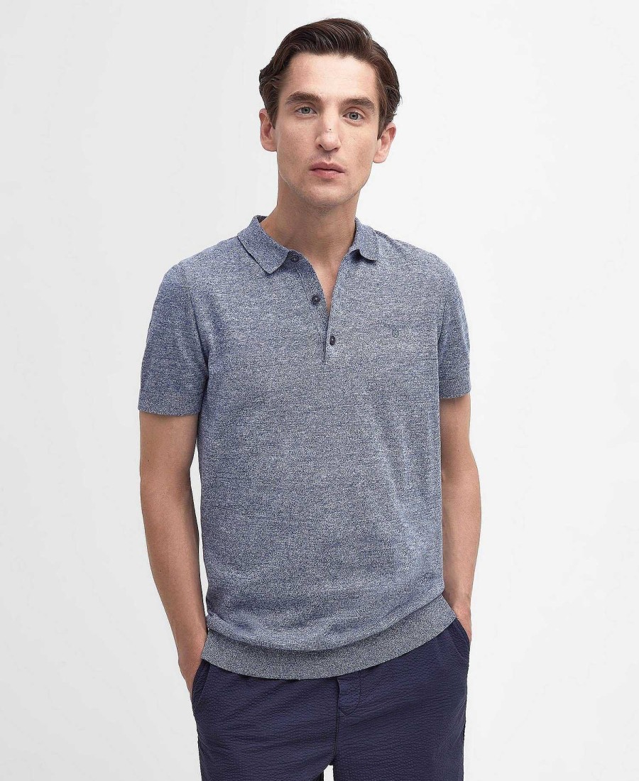 Men Barbour Jumpers | Buston Knitted Polo Shirt