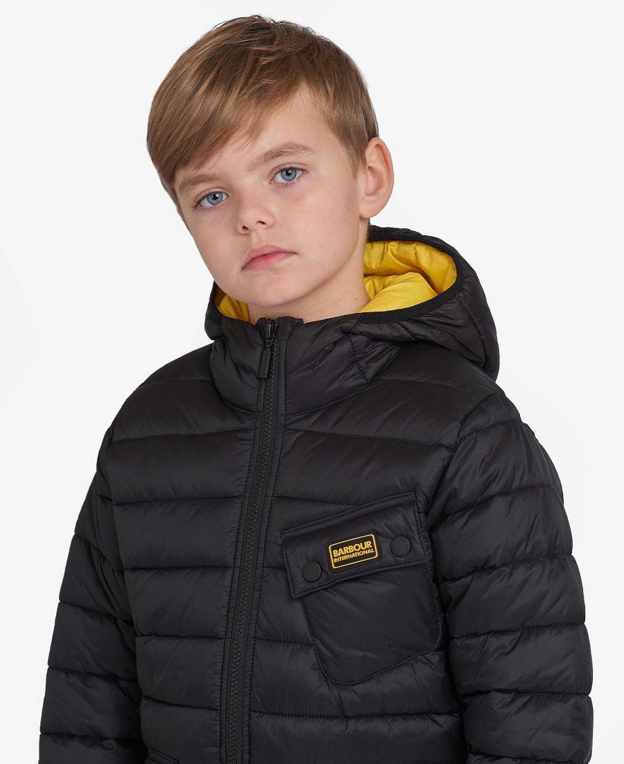 Kids Barbour Quilted Jackets | Boys Ouston Hooded Quilted Jacket