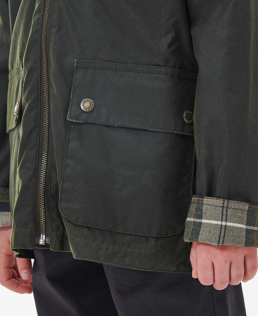 Kids Barbour Waxed Jackets | Boys' Hooded Bedale Wax Jacket