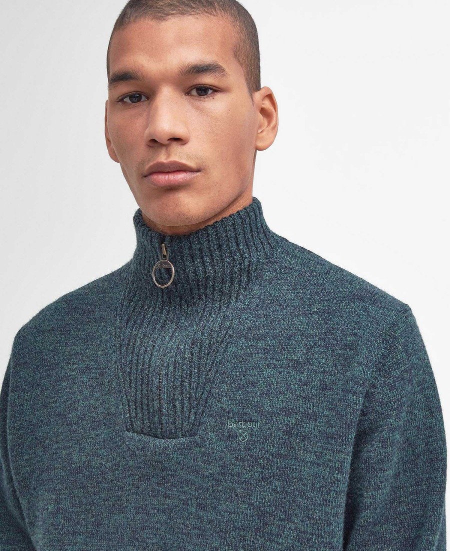 Men Barbour Jumpers | Essential L/Wool Half Zip Jumper