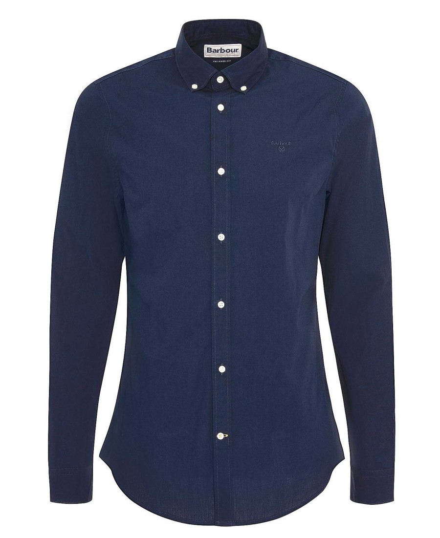 Men Barbour Shirts | Crest Poplin Tailored Shirt