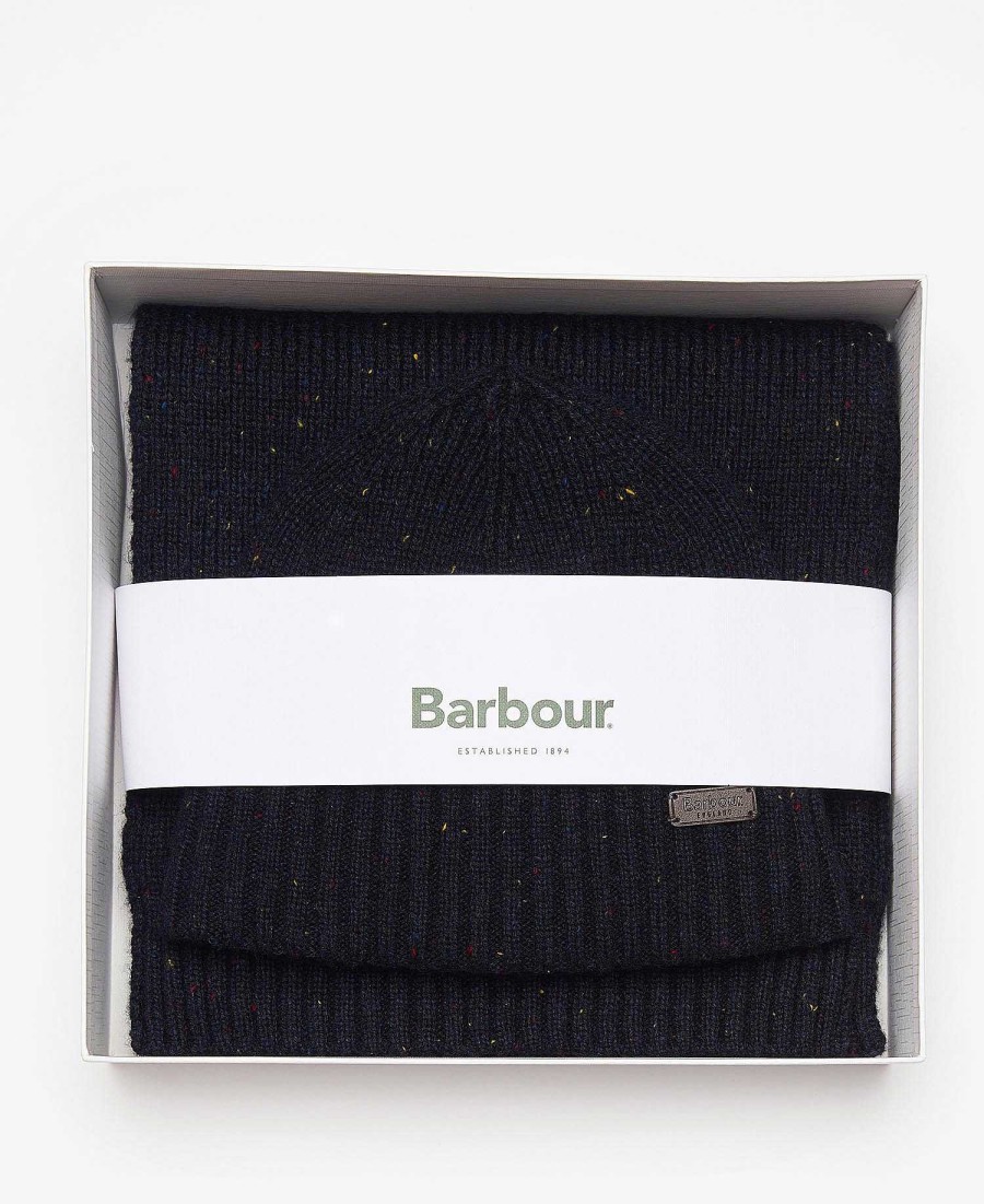 Accessories Barbour Scarves & Handkerchiefs | Carlton Fleck Beanie & Scarf Gift Set