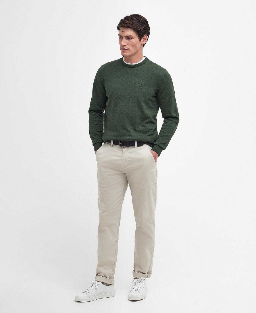 Men Barbour Jumpers | Pima Cotton Crew Neck Jumper