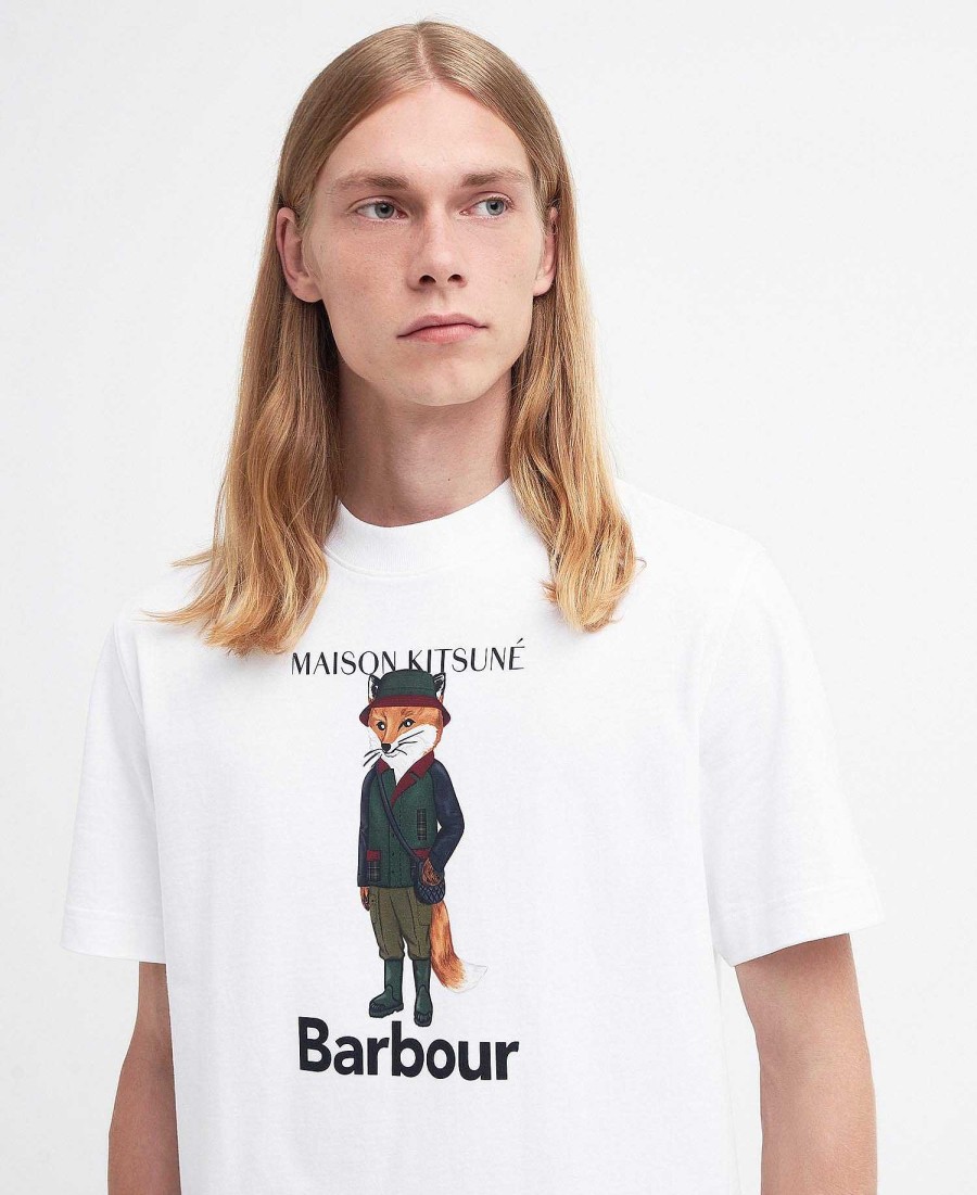 Women Barbour T-Shirts | Barbour X Maison Kitsune Beaufort Fox T-Shirt