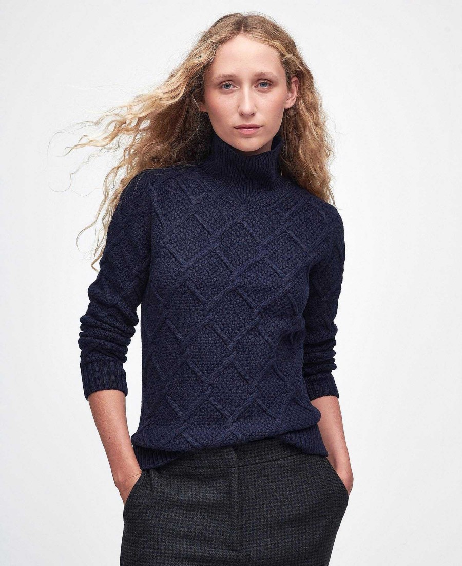 Women Barbour Jumpers | Burne Roll Neck Knit Sweatshirt