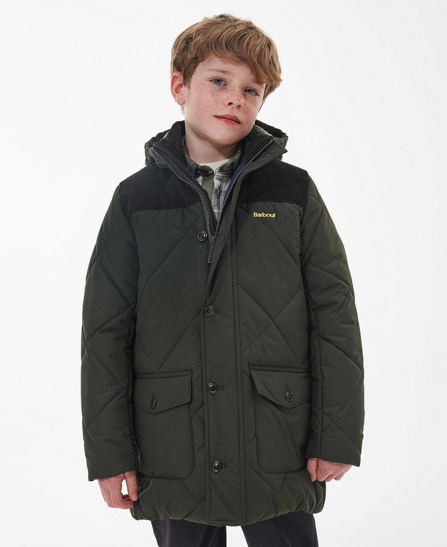 Kids Barbour Quilted Jackets | Boys' Elmwood Quilted Jacket