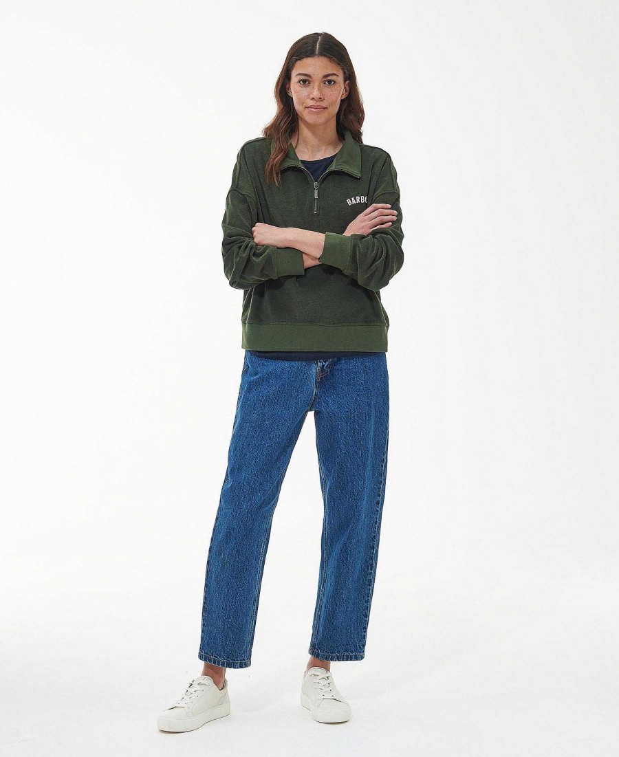 Women Barbour Hoodies & Sweatshirts | Peak Quarter Zip Sweatshirt