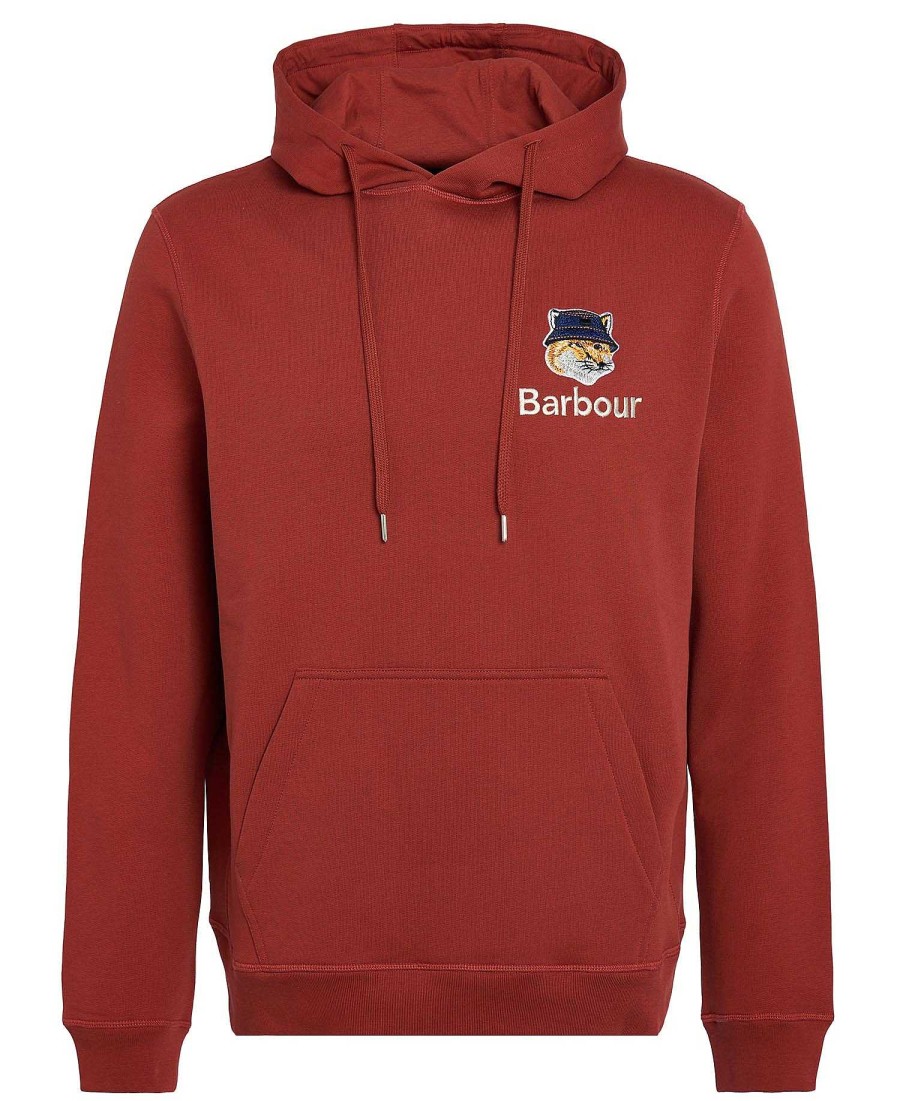 Men Barbour Hoodies & Sweatshirts | Barbour X Maison Kitsune Fox Head Hoodie