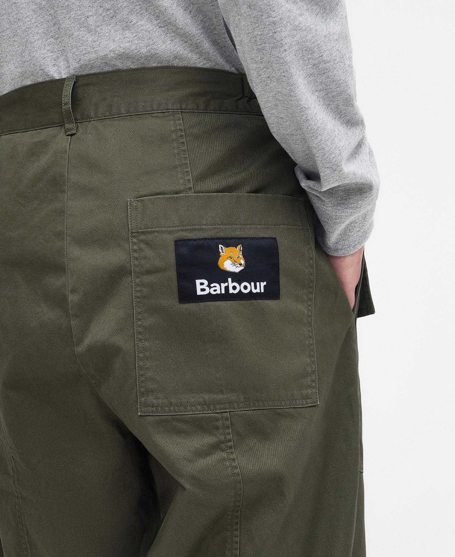 Men Barbour | Barbour X Maison Kitsune Cargo Trousers