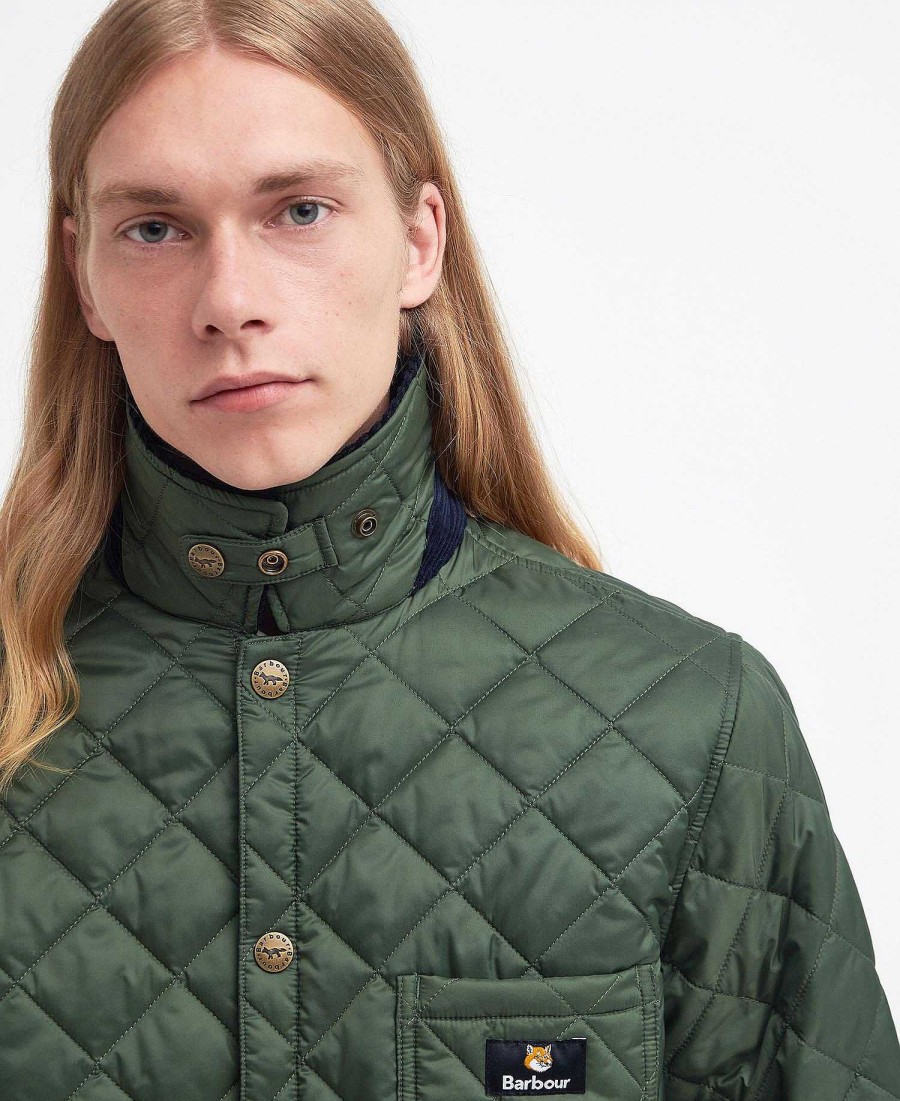 Men Barbour Quilted Jackets | Barbour X Maison Kitsune Kenning Quilted Jacket