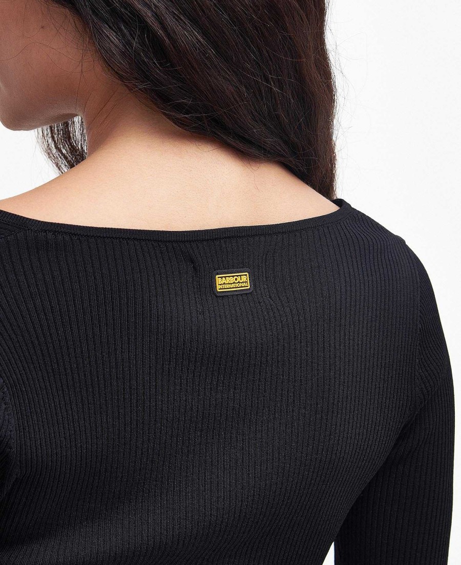 Women Barbour Jumpers | Piquet Rib-Knit Jumper